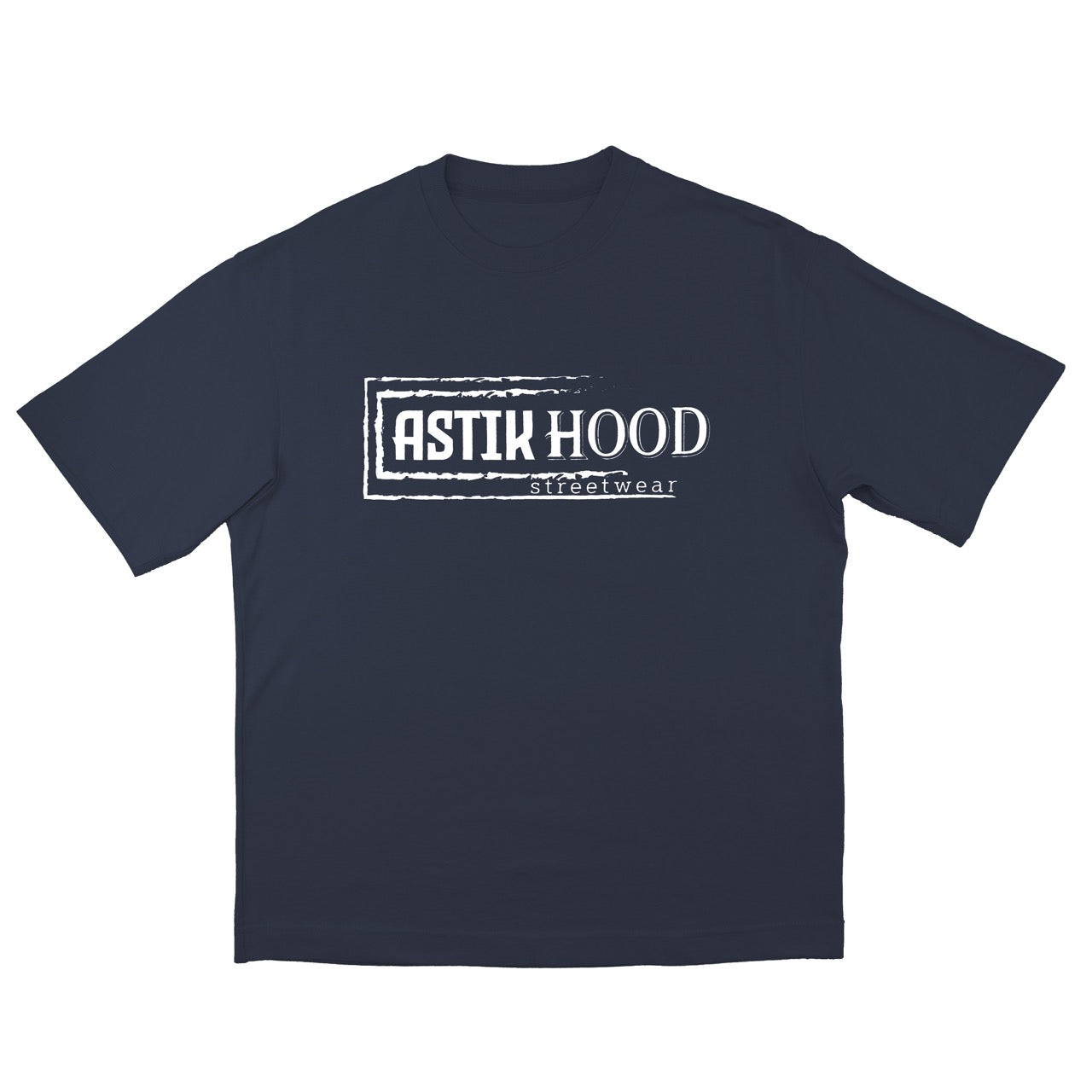 T-Shirt - Statement white on navy