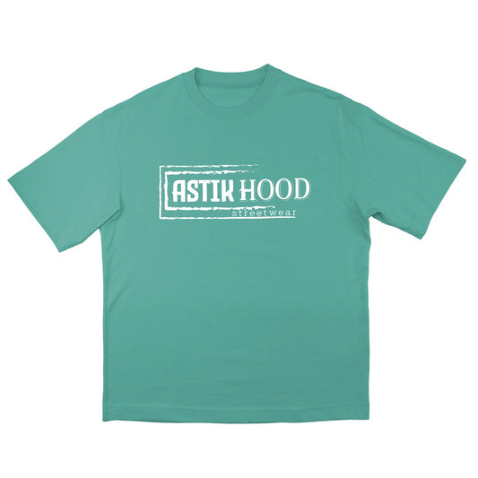 T-Shirt - Statement white on mint