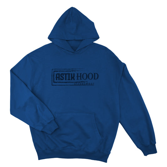 Hoodie - Statement black on royal