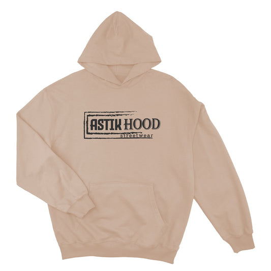 Hoodie - Statement black on sand