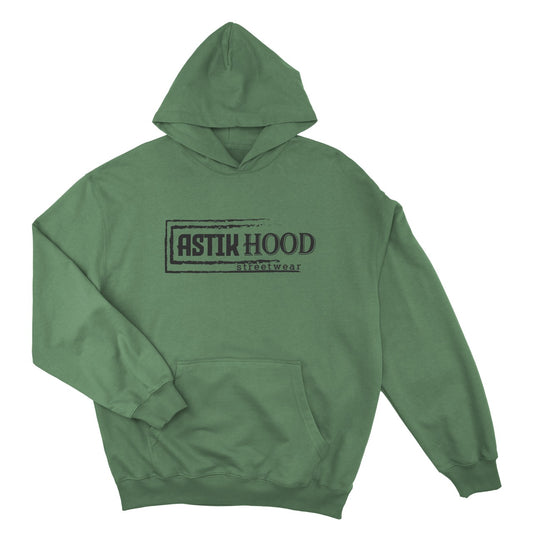 Hoodie - Statement black on emerald