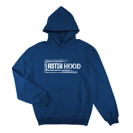 Hoodie - Statement white on royal