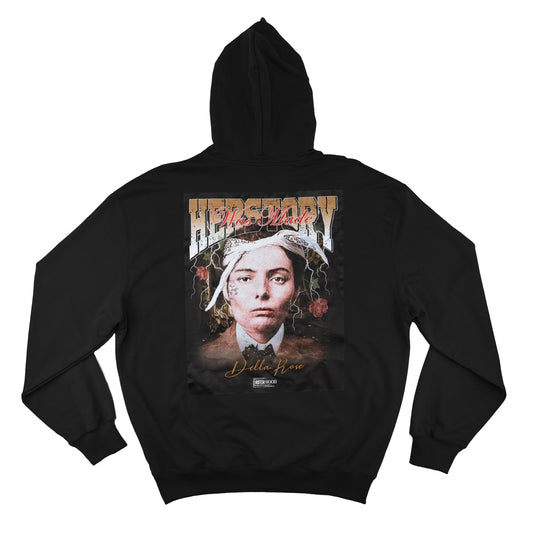 Hoodie - Della Rose on black