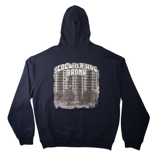 Hoodie - Bronx on navy