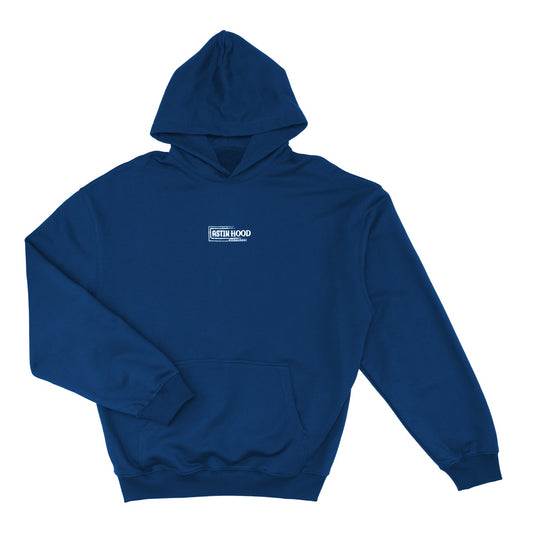 Hoodie - minimal white on royal