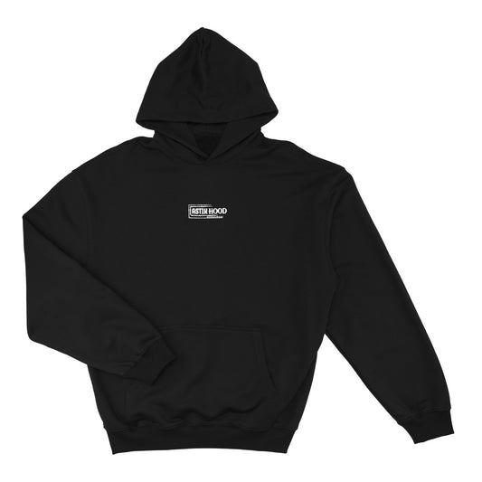 Hoodie - minimal white on black